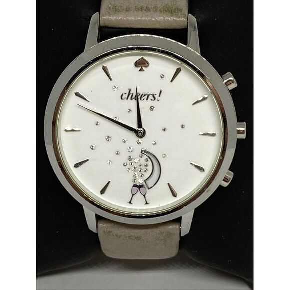 Kate Spade KST23101 Women Gray Leather White Analog Dial Hybrid Smartwatch XX736 - Picture 2 of 12